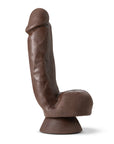 Dr. Skin Plus Thick 8 in. Triple Density Posable Dildo with Balls Brown