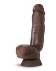 Dr. Skin Plus Thick 8 in. Triple Density Posable Dildo with Balls Brown