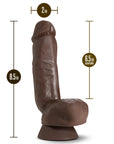 Dr. Skin Plus Thick 8 in. Triple Density Posable Dildo with Balls Brown