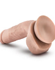 Dr. Skin Plus Thick 8 in. Triple Density Posable Dildo with Balls Beige