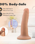 Dr. Skin Plus Realistic 5 in. Triple Density Posable Dildo Beige