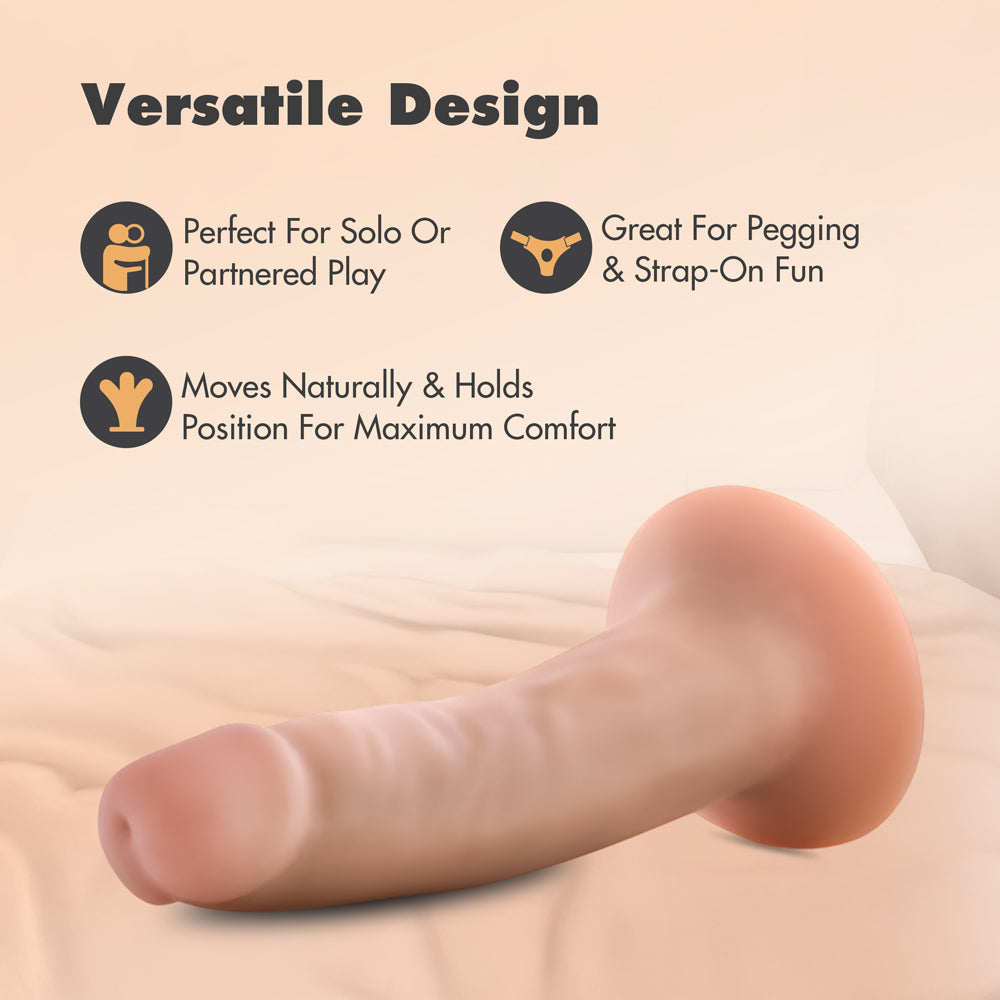 Dr. Skin Plus Realistic 5 in. Triple Density Posable Dildo Beige
