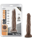 Dr. Skin Silicone Dr. Carter Realistic 7 in. Posable Dildo Brown