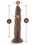 Dr. Skin Silicone Dr. Carter Realistic 7 in. Posable Dildo Brown