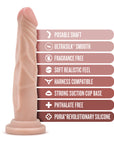 Dr. Skin Silicone Dr. Carter Realistic 7 in. Posable Dildo Beige