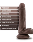 Dr. Skin Silicone Dr. Daniel 6.5 in. Posable Dildo with Balls Brown