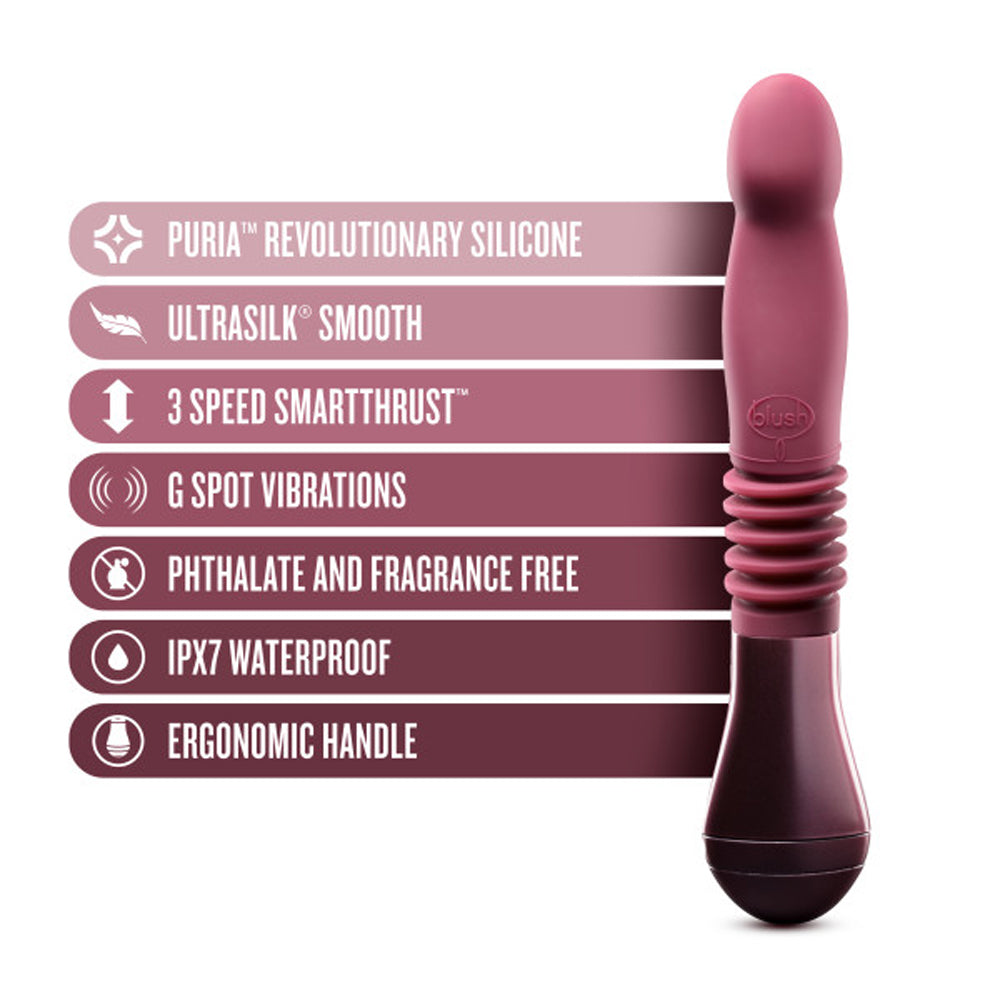 Temptasia Trixie Rechargeable 10 in. Silicone Thrusting Dildo Wine
