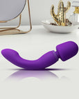 Wellness Dual Sense Rechargeable Silicone Dual Ended G-Spot & Wand Vibrator Purple