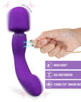 Wellness Dual Sense Rechargeable Silicone Dual Ended G-Spot & Wand Vibrator Purple
