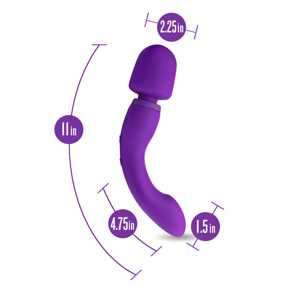 Wellness Dual Sense Rechargeable Silicone Dual Ended G-Spot &amp; Wand Vibrator Purple