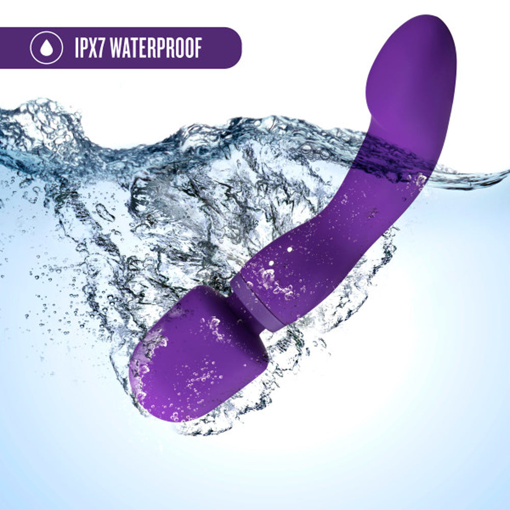 Wellness Dual Sense Rechargeable Silicone Dual Ended G-Spot &amp; Wand Vibrator Purple