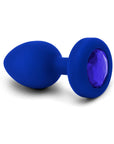 b-Vibe Vibrating Jewel Rechargeable Remote-Controlled Anal Plug with Gem Base Blue Sapphire Large/X-Large