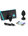 b-Vibe Vibrating Jewel Rechargeable Remote-Controlled Anal Plug with Gem Base Black Diamond XX-Large