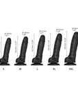 Strap-On-Me Realistic Collection Sliding Skin Dual-Density Silicone Dildo Black M