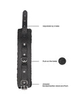 Ouch! Black & White Adjustable Plush Bonded Leather Hand Cuffs Black