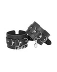 Ouch! Black & White Bonded Leather Hogtie With Hand & Ankle Cuffs Black
