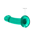 RealRock Crystal Clear Non-Realistic 7 in. Dildo With Suction Cup Turquoise