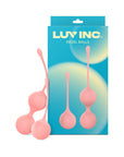 Luv Inc Kg88 Kegel Balls Ribbed Silicone 2-Piece Set Light Pink