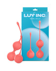 Luv Inc Kg88 Kegel Balls Ribbed Silicone 2-Piece Set Coral