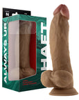 Shaft Model N: 9.5 in. Dual Density Silicone Dildo with Balls Oak