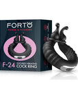 Forto F-24 Rechargeable Silicone Textured Vibrating Cockring Black