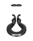 Forto F-24 Rechargeable Silicone Textured Vibrating Cockring Black