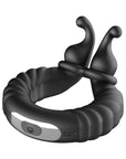 Forto F-24 Rechargeable Silicone Textured Vibrating Cockring Black