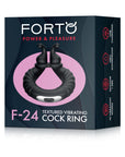 Forto F-24 Rechargeable Silicone Textured Vibrating Cockring Black