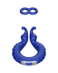 Forto F-24 Rechargeable Silicone Textured Vibrating Cockring Blue