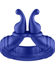 Forto F-24 Rechargeable Silicone Textured Vibrating Cockring Blue