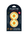 Forto F-81 Liquid Silicone Cock & Ball Double Ring Small Glow