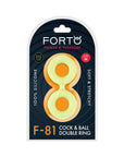 Forto F-81 Liquid Silicone Cock & Ball Double Ring Medium Glow