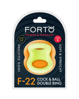 Forto F-22 Liquid Silicone Cock & Ball D-Ring Small Glow