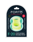 Forto F-20 Liquid Silicone Cockring & Ball Stretcher Small Glow