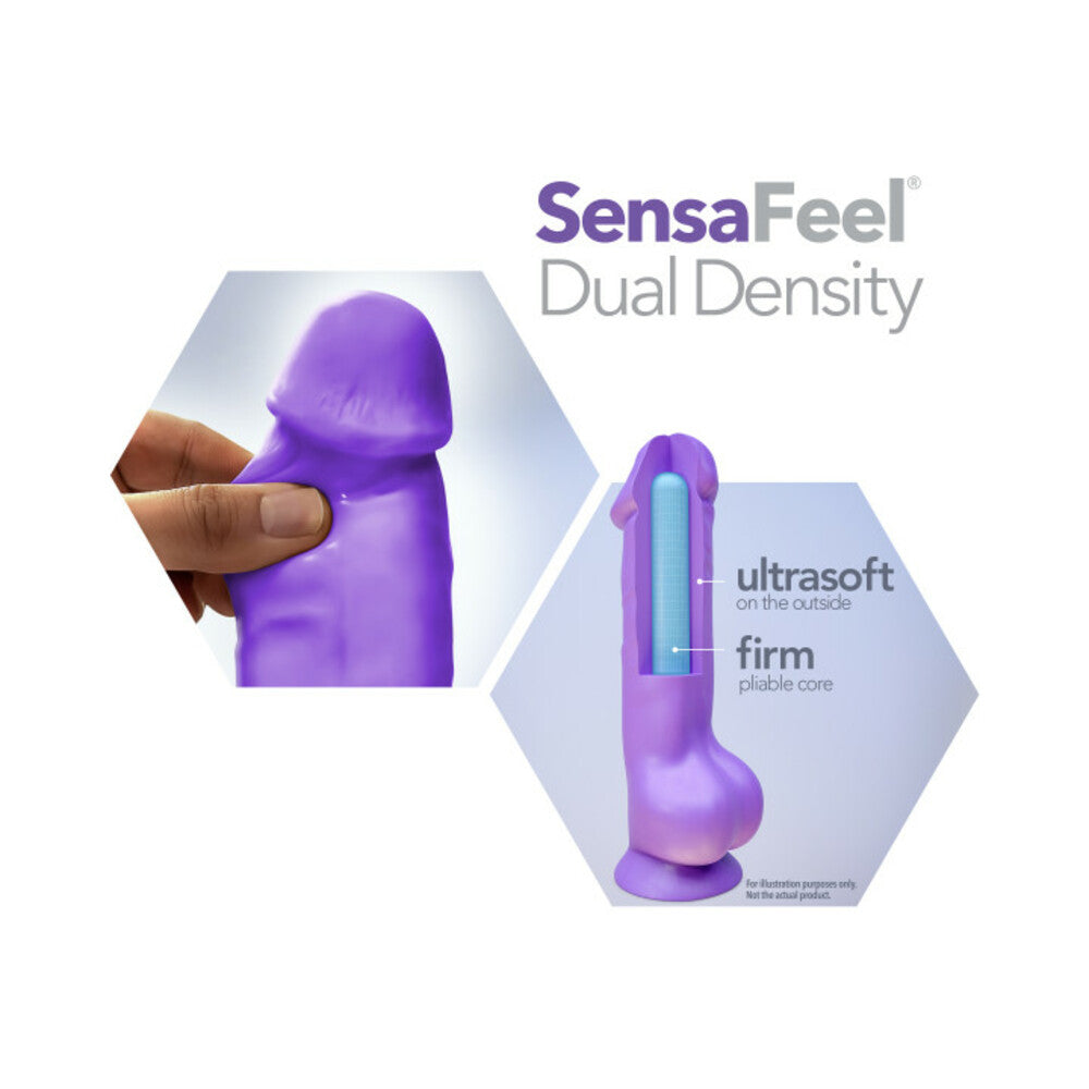 Au Naturel Bold Jack 7 in. Posable Dual Density Dildo Purple