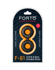 Forto F-81 Liquid Silicone Cock & Ball Double Ring Small Black