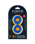 Forto F-81 Liquid Silicone Cock & Ball Double Ring Small Blue