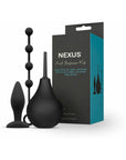 Nexus Anal Beginner Kit with Douche, Silicone Beads, Small Silicone Butt Plug Black