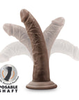 Dr. Skin Plus Realistic 7 in. Triple Density Posable Dildo Brown