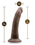 Dr. Skin Plus Realistic 7 in. Triple Density Posable Dildo Brown
