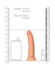 RealRock Realistic 6 in. Slim Dildo With Suction Cup Tan