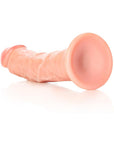 RealRock Realistic 8 in. Curved Dildo With Suction Cup Beige
