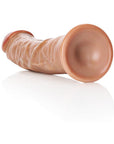 RealRock Realistic 9 in. Curved Dildo With Suction Cup Tan