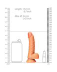 RealRock Realistic 6 in. Curved Dildo With Balls and Suction Cup Tan