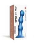 Strap-On-Me Hybrid Collection Silicone Dildo Plug Balls Metallic Blue X-Large