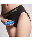 Strap-On-Me Hybrid Collection Silicone Dildo Plug Balls Metallic Blue X-Large