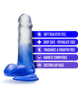 B Yours Stella Blue 6 in. Dildo with Balls Blue