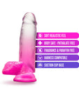 B Yours Sugar Magnolia 7 in. Dildo with Balls Fuchsia
