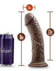 Dr. Skin Plus Thick 8 in. Triple Density Posable Dildo Brown