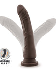 Dr. Skin Plus Realistic 9 in. Triple Density Posable Dildo Brown